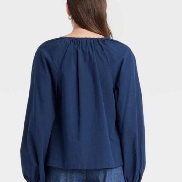 820 WOMENS BLUE XL BALLOON BLOUSE BY UNIVERSAL THREAD - Picture 2 of 2